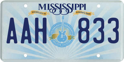 MS license plate AAH833