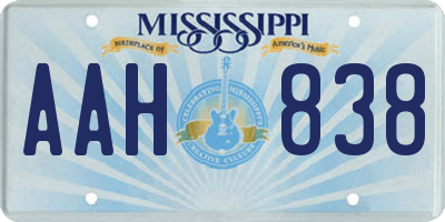 MS license plate AAH838