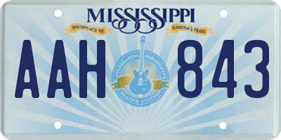 MS license plate AAH843