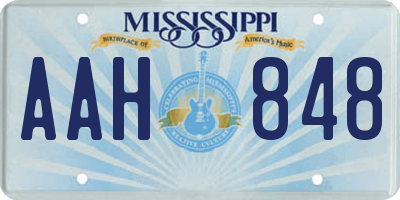 MS license plate AAH848