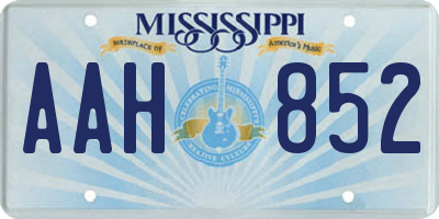 MS license plate AAH852