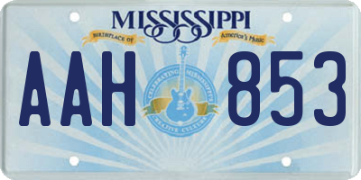 MS license plate AAH853