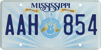 MS license plate AAH854