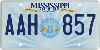 MS license plate AAH857