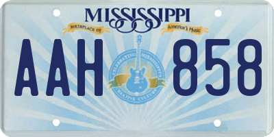 MS license plate AAH858