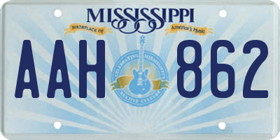 MS license plate AAH862