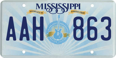 MS license plate AAH863