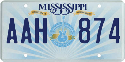 MS license plate AAH874