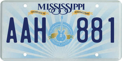 MS license plate AAH881