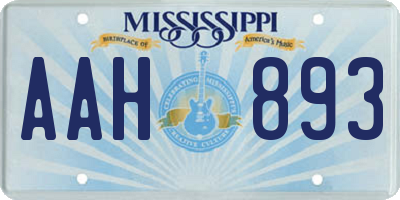 MS license plate AAH893