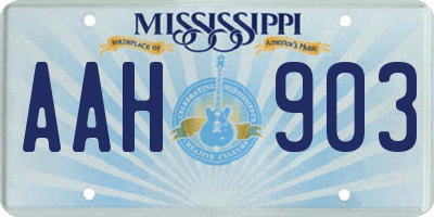 MS license plate AAH903