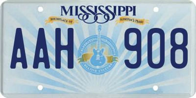 MS license plate AAH908