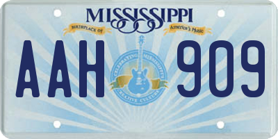 MS license plate AAH909