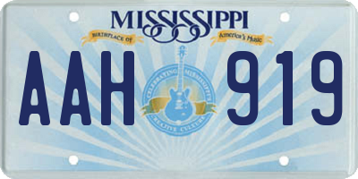 MS license plate AAH919