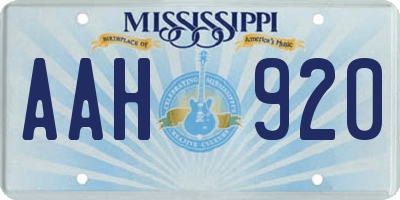 MS license plate AAH920