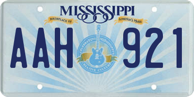 MS license plate AAH921