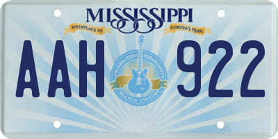 MS license plate AAH922