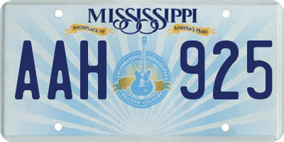 MS license plate AAH925