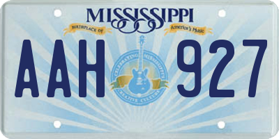 MS license plate AAH927