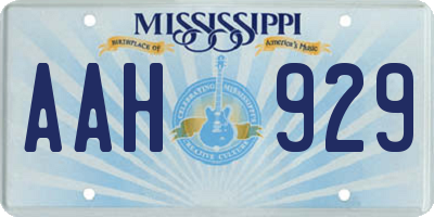 MS license plate AAH929