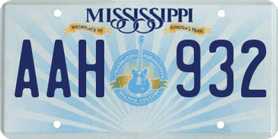 MS license plate AAH932