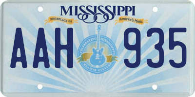 MS license plate AAH935