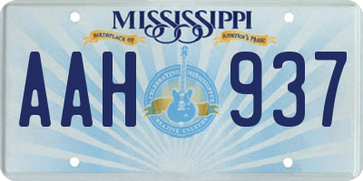 MS license plate AAH937