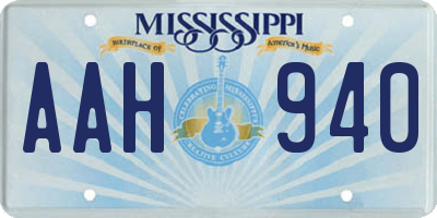 MS license plate AAH940