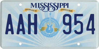 MS license plate AAH954