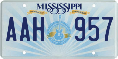 MS license plate AAH957