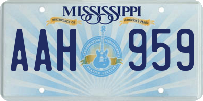 MS license plate AAH959