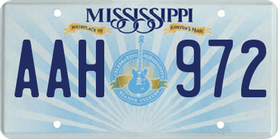 MS license plate AAH972