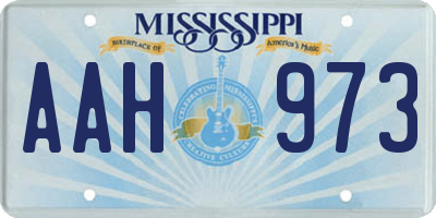 MS license plate AAH973