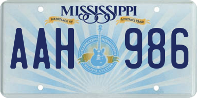 MS license plate AAH986