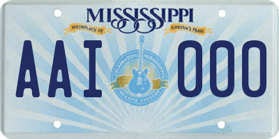 MS license plate AAI000