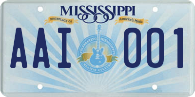 MS license plate AAI001