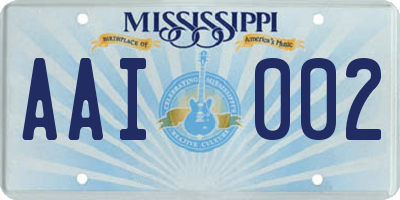 MS license plate AAI002