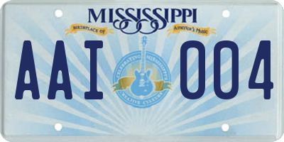 MS license plate AAI004