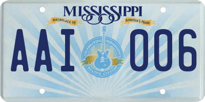 MS license plate AAI006