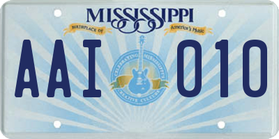 MS license plate AAI010