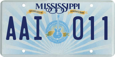 MS license plate AAI011