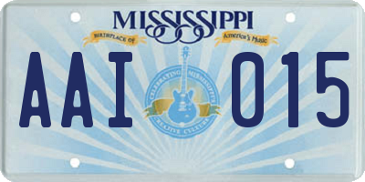 MS license plate AAI015