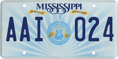 MS license plate AAI024