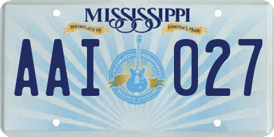 MS license plate AAI027