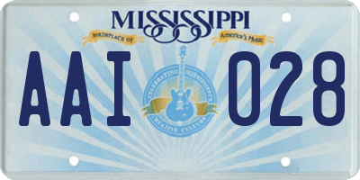 MS license plate AAI028