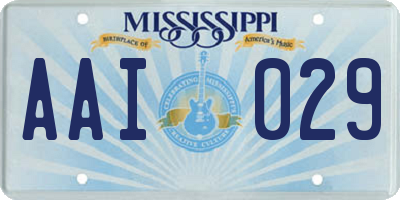 MS license plate AAI029