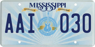 MS license plate AAI030