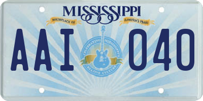 MS license plate AAI040