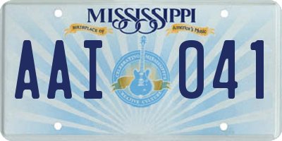 MS license plate AAI041