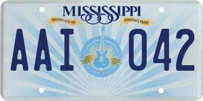 MS license plate AAI042